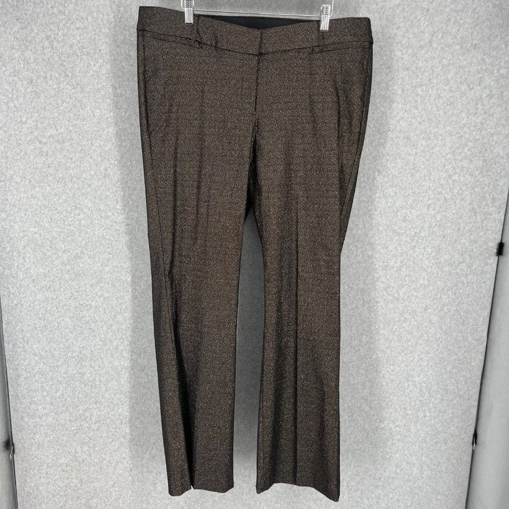 Lane Bryant Womens The Allie Metallic Trouser Dress Pant Size 18 Black Gold EUC